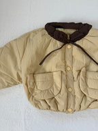 ふんわり襟付きポケットダウン風ジャケット