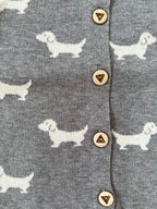 ダックスフンドパターンロンパース ベビー用ニットロンパース