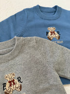 ベア刺繍ニットトップス HONEY BEAR・男の子＆女の子兼用