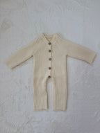 もこもこリブニットロンパース