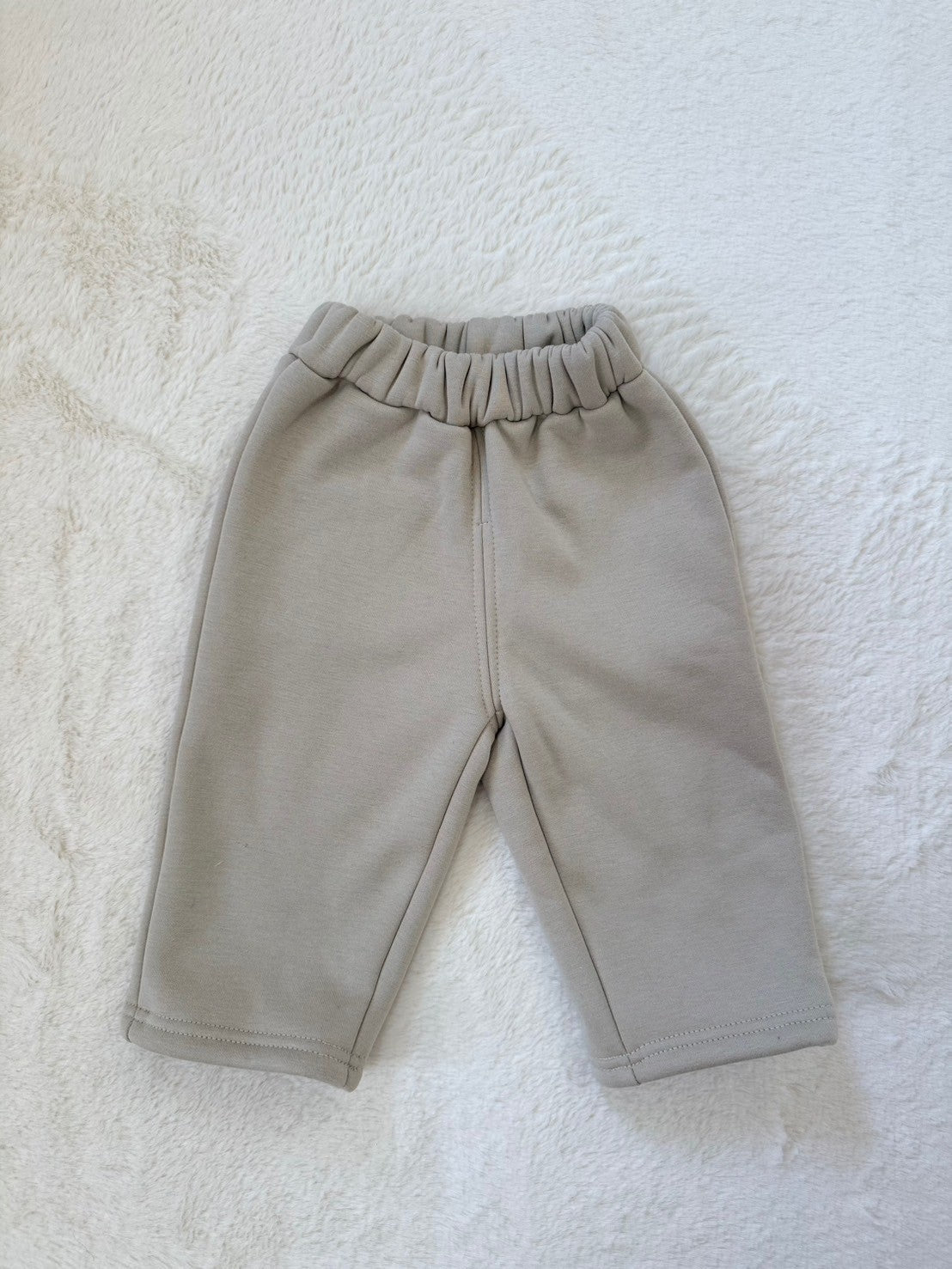 コットンベーシックロングパンツ4色展開・ウエストゴム・ワンポイントタグ付き