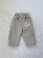 コットンベーシックロングパンツ4色展開・ウエストゴム・ワンポイントタグ付き