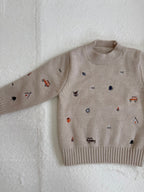 キャンプモチーフ デザインニット