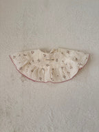 くすみカラーのコットンガーゼスタイ｜フリル×花柄・動物柄（全6柄）