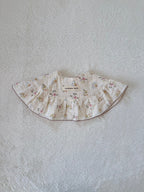 くすみカラーのコットンガーゼスタイ｜フリル×花柄・動物柄（全6柄）