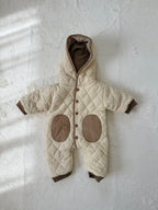 チェック柄キルティングカバーオール