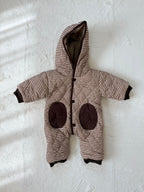 チェック柄キルティングカバーオール