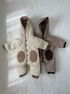 チェック柄キルティングカバーオール