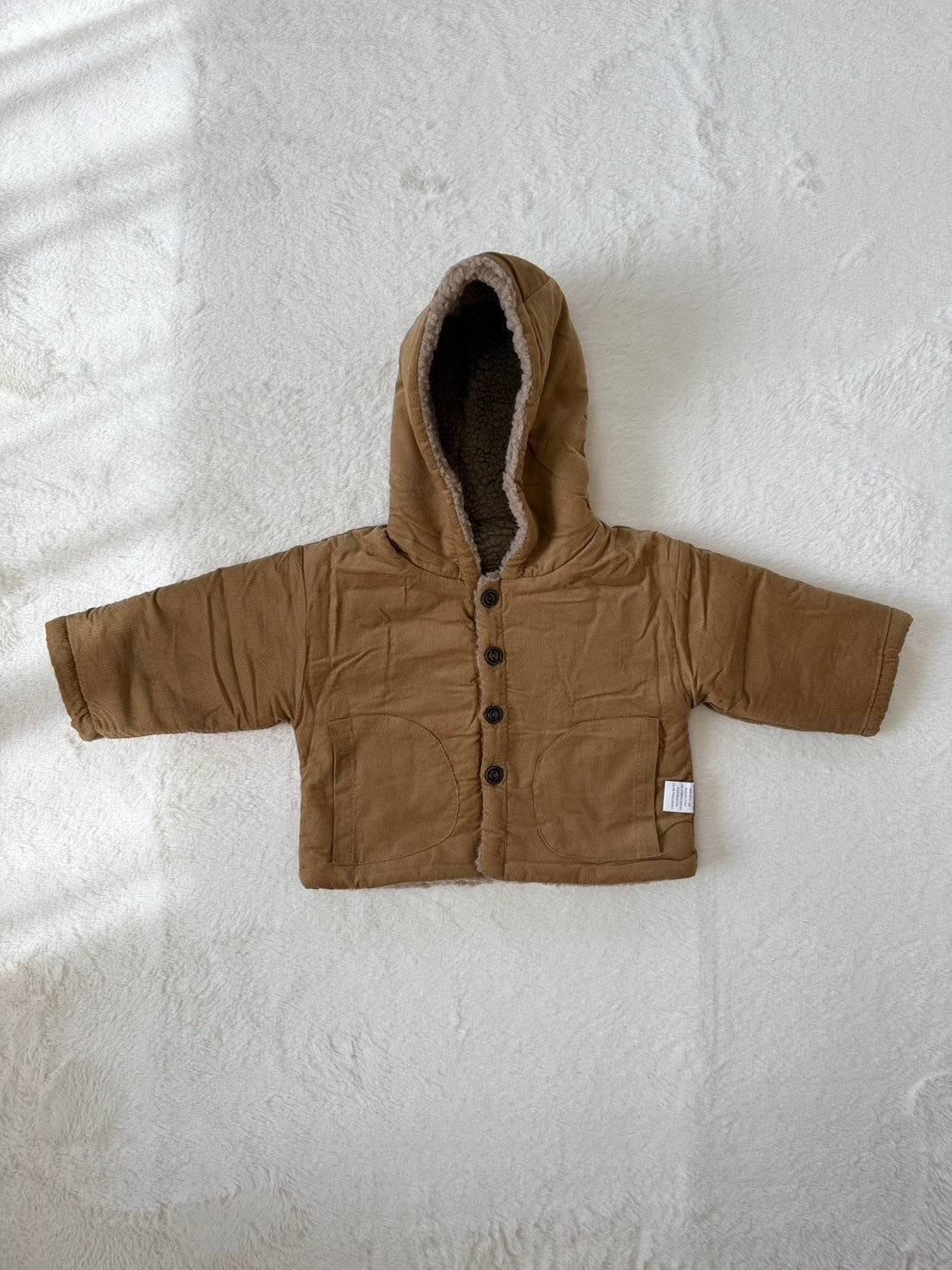 コーデュロイ風フード付きジャケット