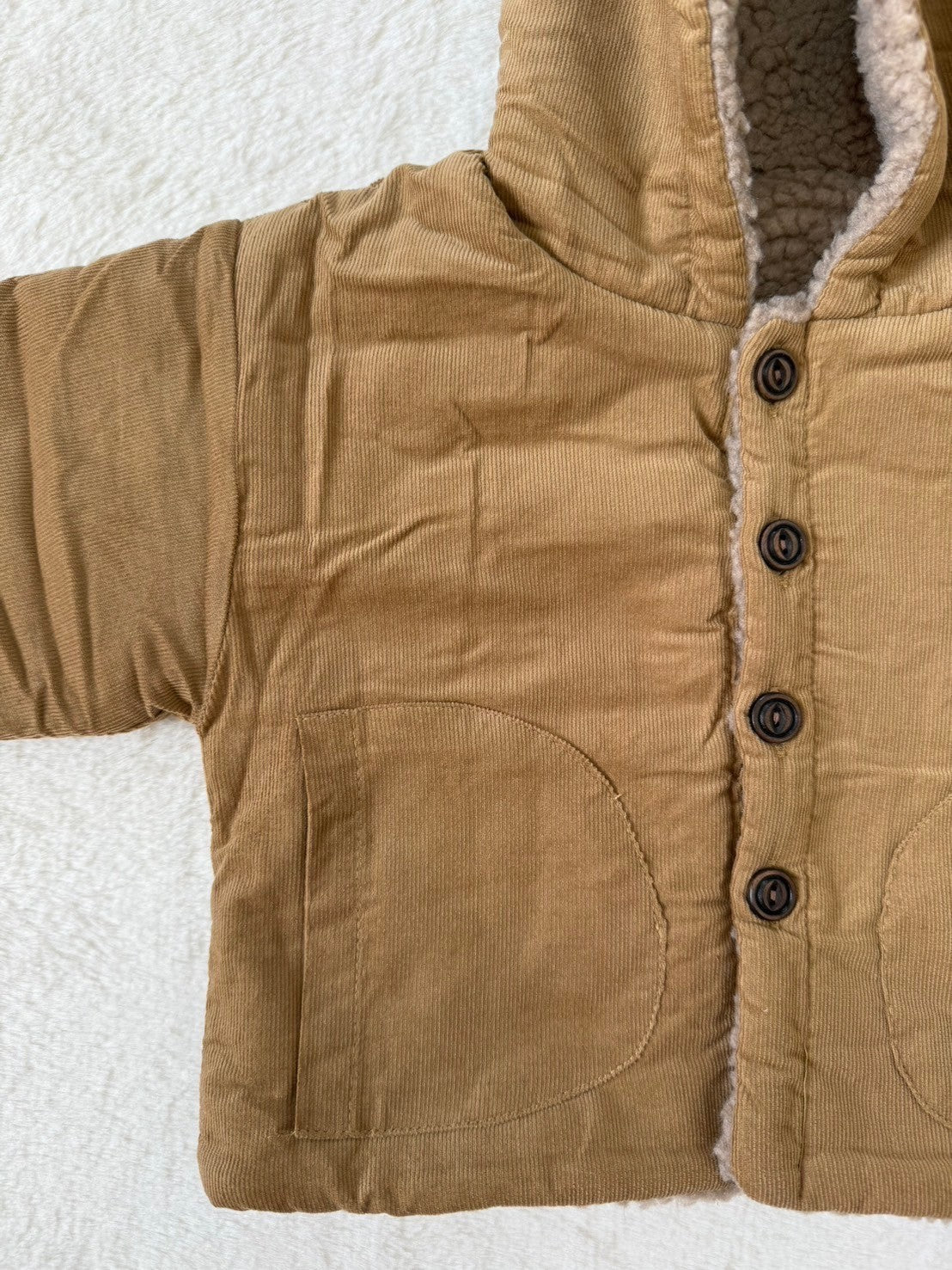 コーデュロイ風フード付きジャケット