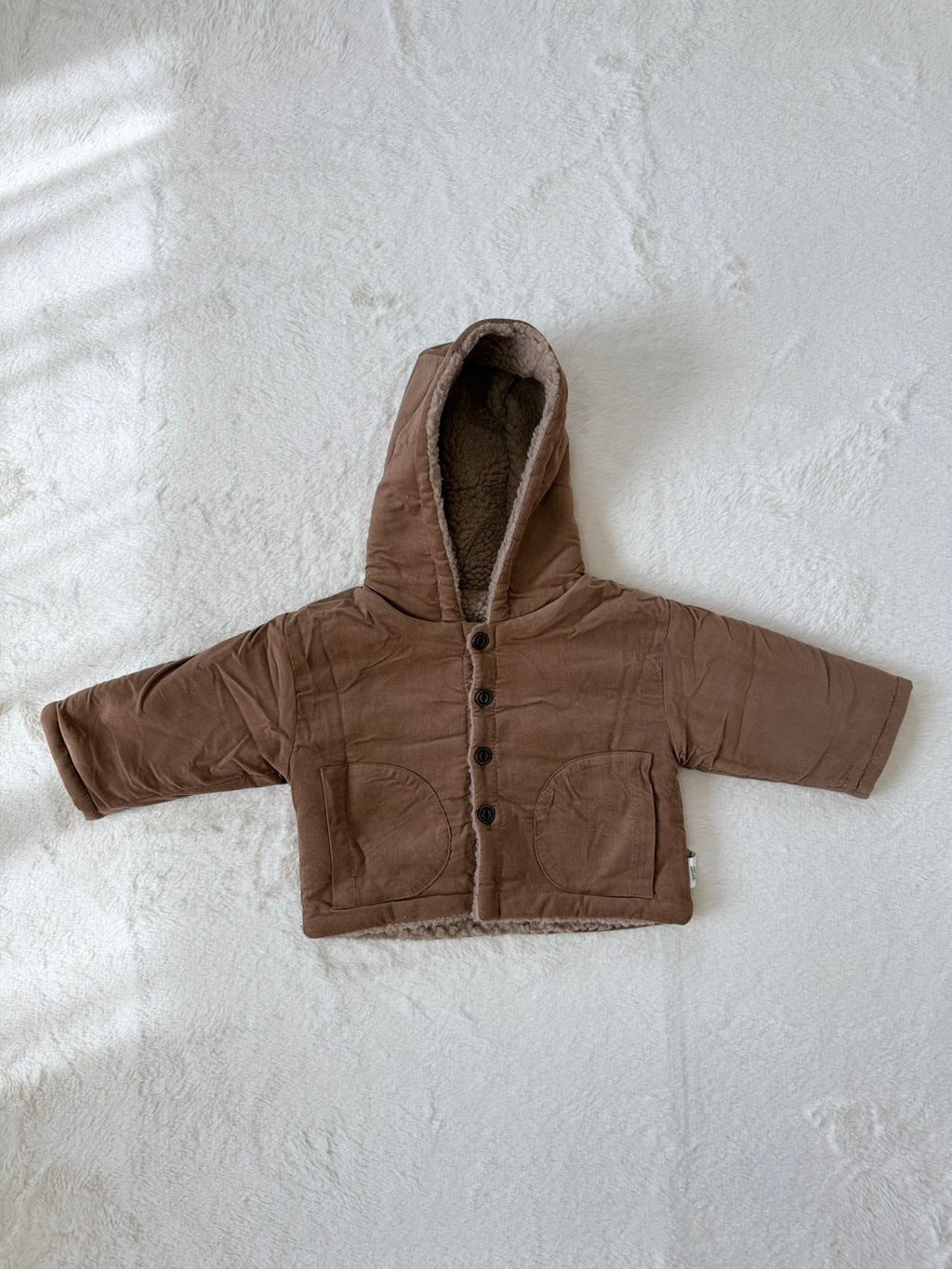 コーデュロイ風フード付きジャケット