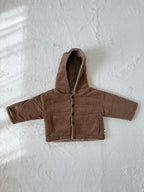 コーデュロイ風フード付きジャケット