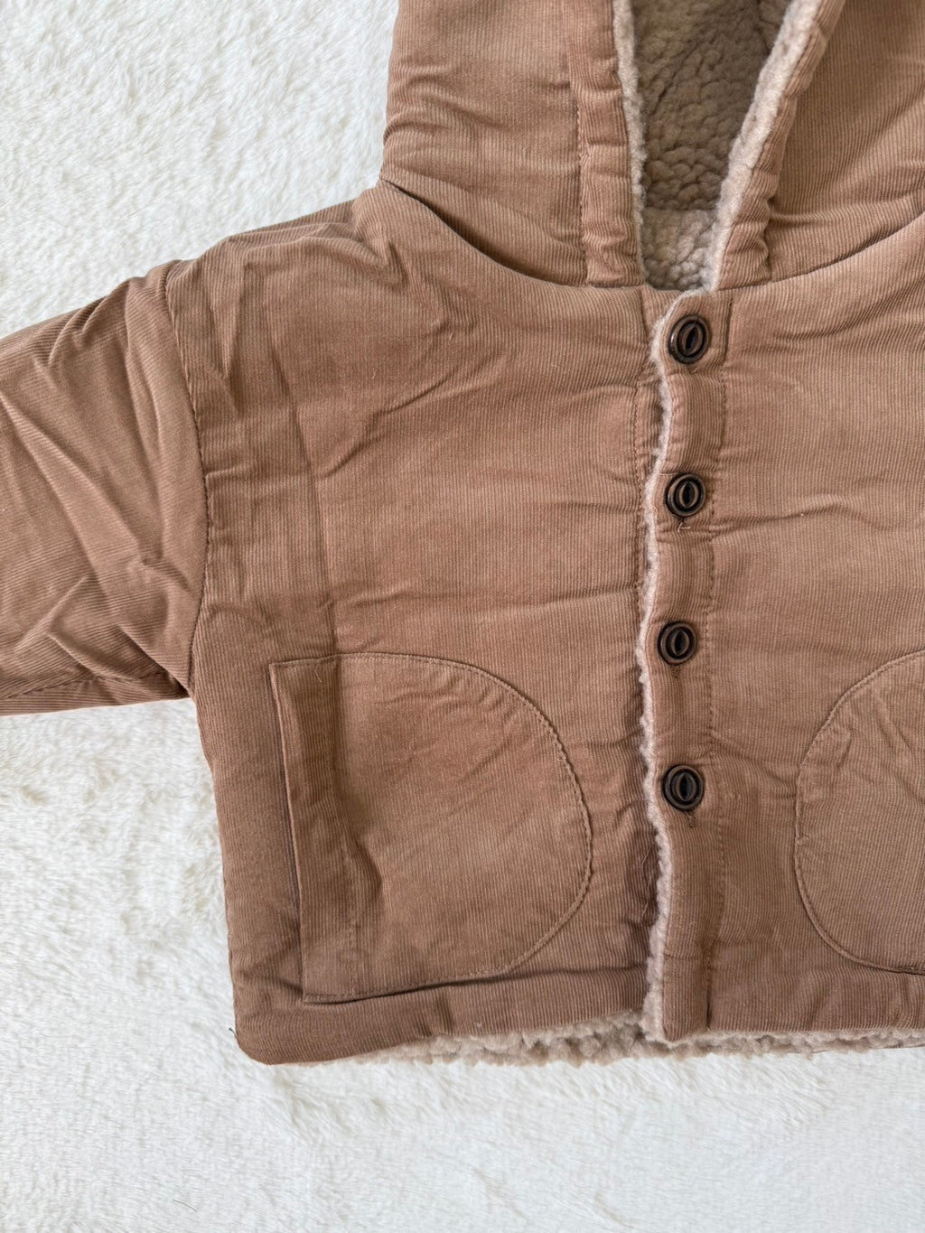 コーデュロイ風フード付きジャケット