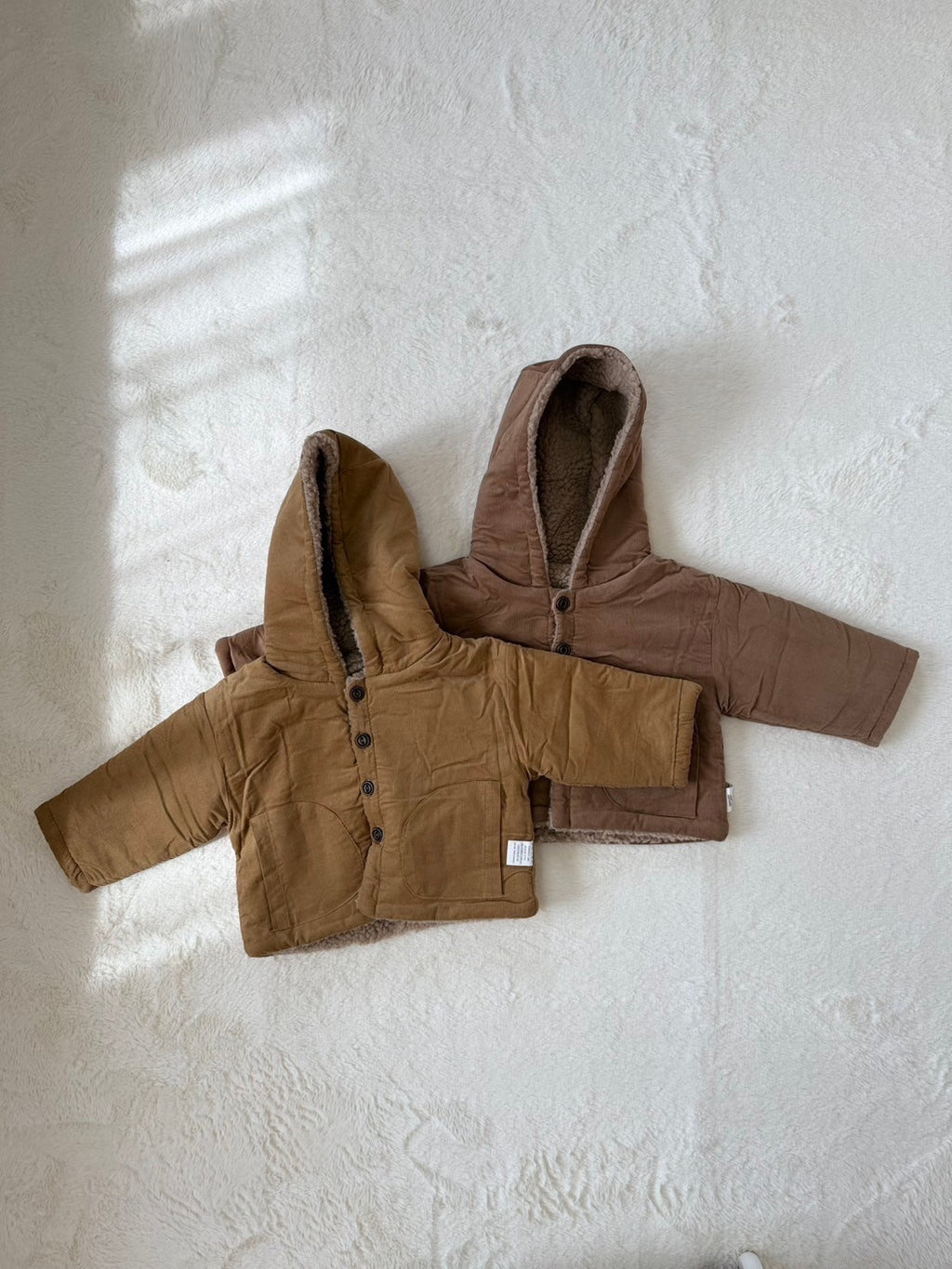 コーデュロイ風フード付きジャケット