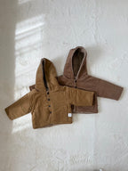 コーデュロイ風フード付きジャケット