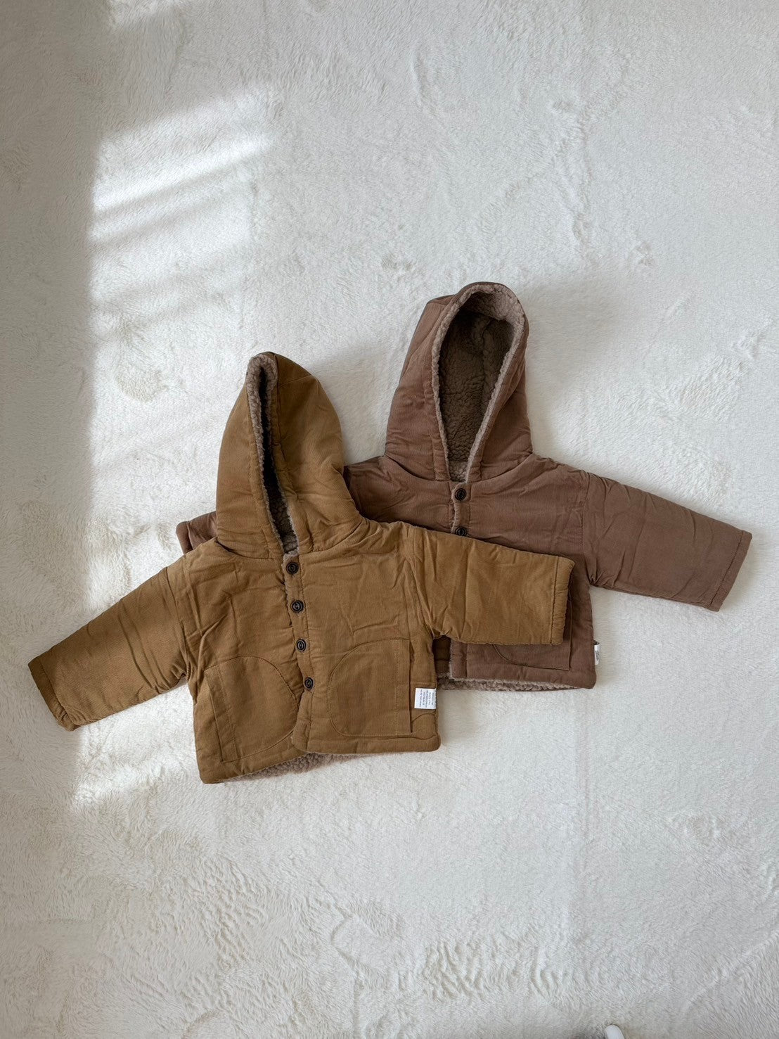 コーデュロイ風フード付きジャケット