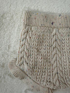 フリル付きショートパンツ　ケーブル編み・73cm・3色展開