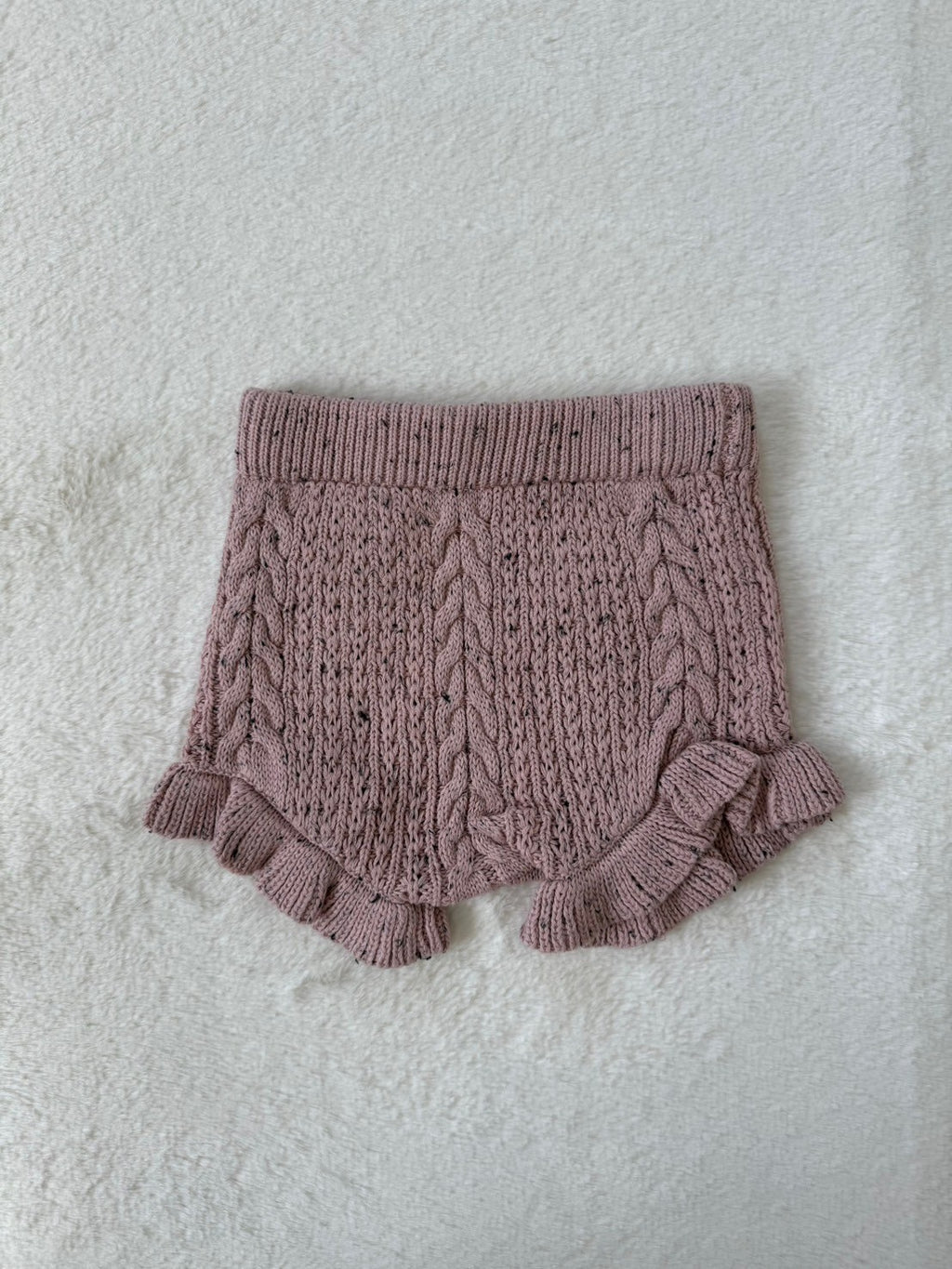 フリル付きショートパンツ　ケーブル編み・73cm・3色展開