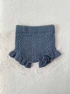 フリル付きショートパンツ　ケーブル編み・73cm・3色展開