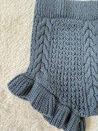 フリル付きショートパンツ　ケーブル編み・73cm・3色展開