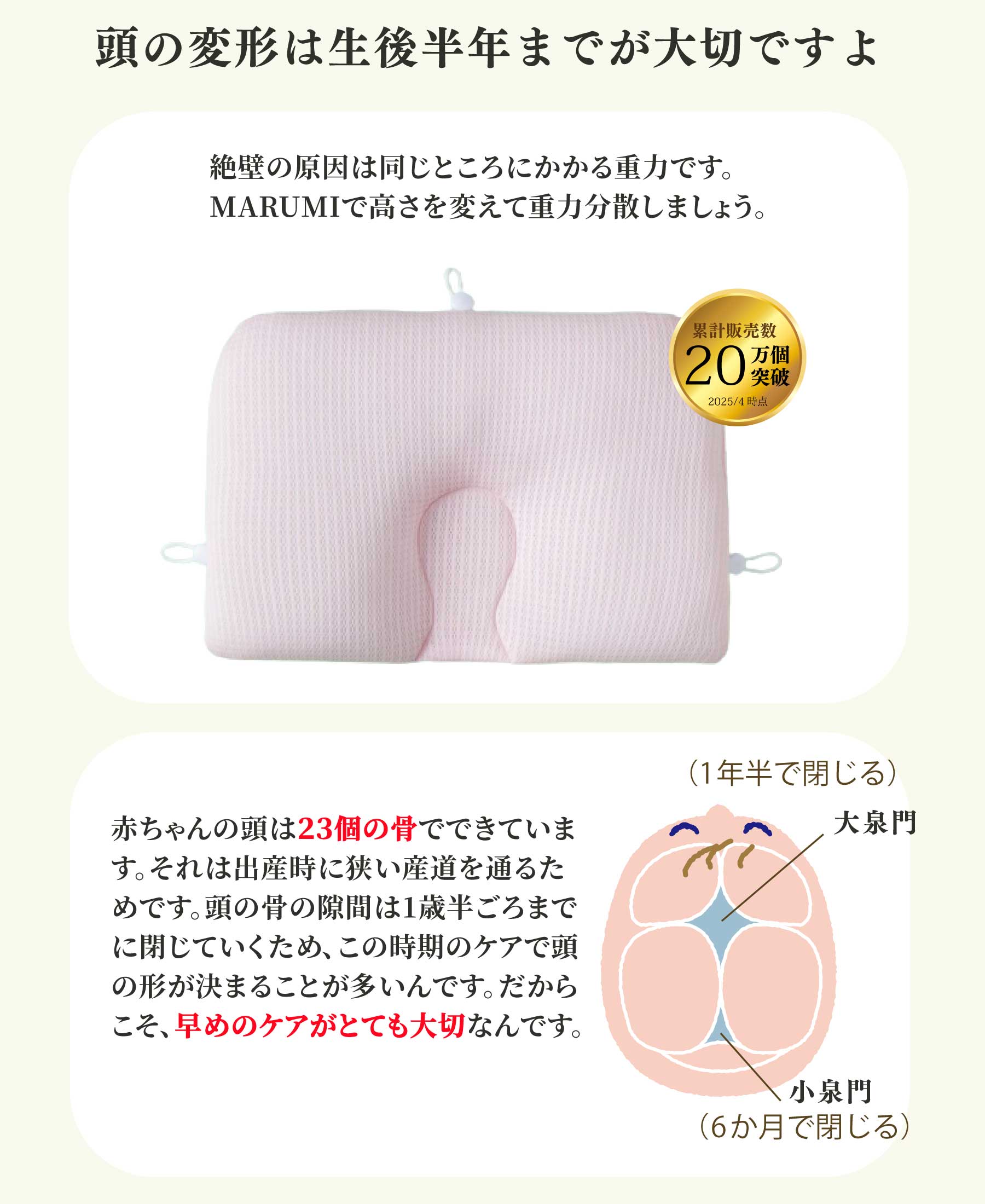 【窒息しない絶壁防止ベビー枕】