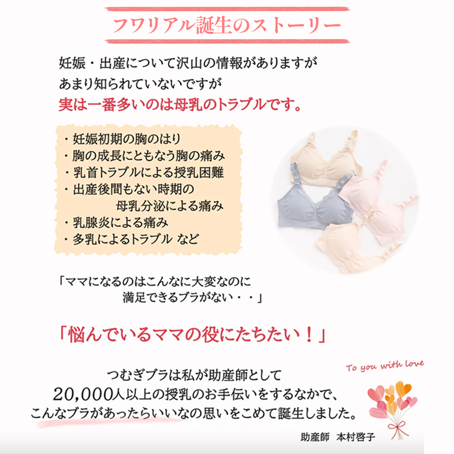 【助産師歴35年の母乳専門家が作った授乳ブラ】フワリアル